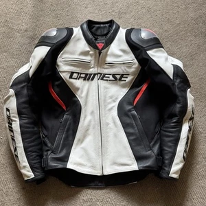 Dainese Jacket Men Racing 4 - Motorcycle Jacket Leather Jacket Sport Racing - Picture 1 of 6