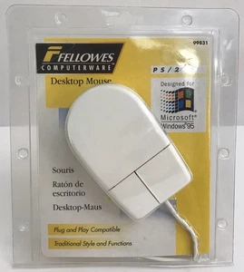 Vtg 1995 Fellowes Desktop Computer Mouse Kit Serial PS/2 NOS 99831 Windows 95 - Picture 1 of 3