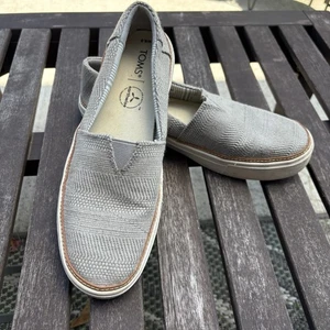TOMS Womens Earthwise Parker Drizzle Gray Slip On Sneakers Fabric Flats Size 8.5 - Picture 1 of 15