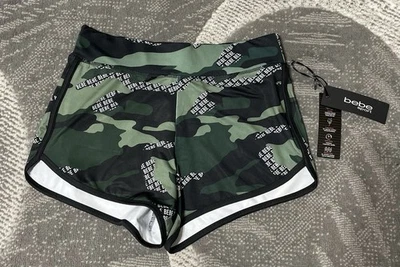 Bebe Sport Nuevo Mujer Camuflado Atlético Pull On Ropa Activa Pantalones Cortos S Foto 1 de 4