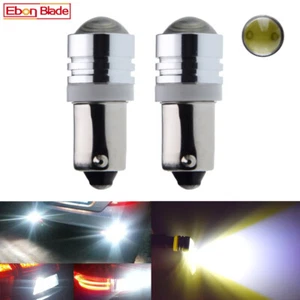 2Pcs BAX9S H6W Car LED Interior Light Indicator Side Parker Globe Bulb 12V White - Picture 1 of 7