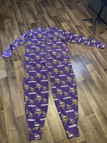 NFL Apparel One Piece Sleepwear Pajamas Vikings Sz Large Cover