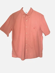 Camisa Chaps Para Hombres Abotonada Naranja GRANDE Algodón Poliéster Informal Manga Corta - Imagen 1 de 7