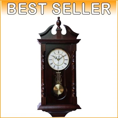 Traditional Pendulum Wood Clock with Westminster Chime - Large 11"w X 26"h - Image 1 of 4