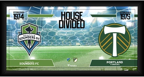 Seattle Sounders FC vs Portland Timbers Framed 10x20 House Divided Collage Cover