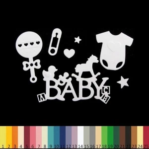 2 LOTS Découpes en papier _ BEBE BABY BODY HOCHET  _ Die cut scrapbook carterie - Bild 1 von 27
