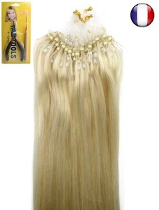 50-200 EXTENSIONS CHEVEUX POSE A FROID EASY LOOP NATUREL 53/60CM Blond Platine - Imagen 1 de 4