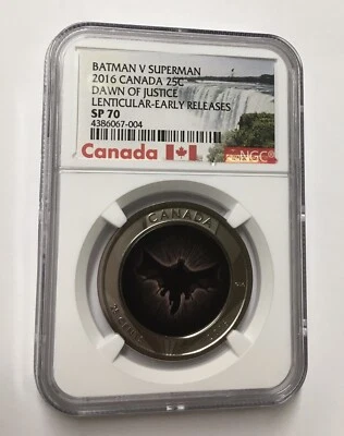 2016 Canada Dawn Of Justice Lenticular E/R NGC SP 70 Batman Vs Superman - Image 1 of 2