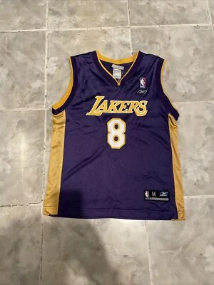 Reebok Kobe Bryant #8 LA Lakers Jersey NBA Youth Medium 10-12 Purple - Imagem 1 de 4