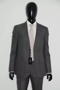 Traje HUGO BOSS, Mod. Johnstons 1/Lenon, talla 94/US 38L, lana de seda, gris oscuro - Imagen 1 de 9