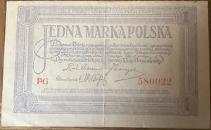 Poland 1 Marka 1919 P. 19 State Loan Bank Series PG Seldom Offered - Picture 1 of 2
