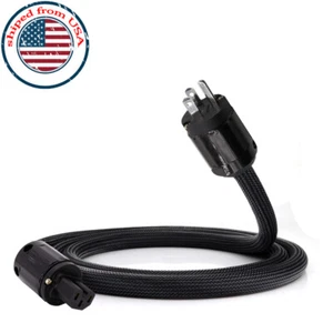 12 AWG Pure Copper HIFI Audio Power Supply Cable US AC Mains Power Cord 17mm - Picture 1 of 8