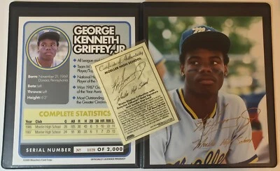 Ken Griffey Jr. 8x10 Card + 8x10 Photo with Facsimile Gold Autograph 1129/2000 - Image 1 of 4