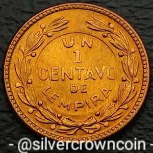 Honduras 🇭🇳 1 Un Centavo de Lempira 1957. KM#77.2. Bronze One Cent coin. BR. - Picture 1 of 7