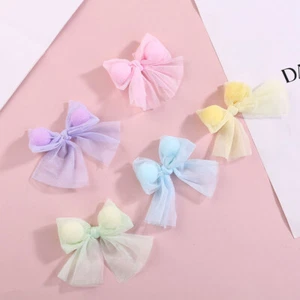 100Pcs Mesh Bow Bowknot Ribbon Clothing Dress Decor Hair Accessories Craft DIY - Picture 1 of 16