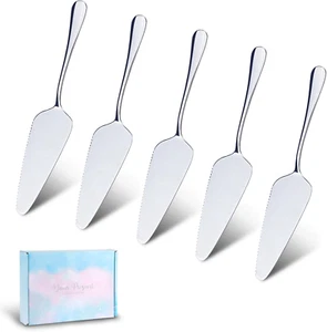 5 Pcs Pie Server Set, Stainless Steel Cake Cutter Pizza Spatula Server, Triangul - Picture 1 of 7