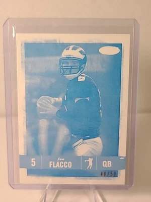Tarjeta de novato Sage Hit Make Ready 2008 cian/50 Joe Flacco #5 Foto 1 de 4