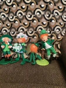 Rare 4 Vtg Analee Leprechaun Some Rare Push St Patrick’s Poseable Toys - Picture 1 of 2