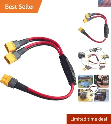 Eco-Friendly 12AWG XT60 Y Splitter Extension Cable for Solar and Drones, 30cm - Image 1 of 4