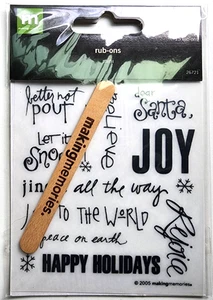 Better Not Pout Christmas Phrases Rub-on 1.5" x 4" Sheet Making Memories - Picture 1 of 2