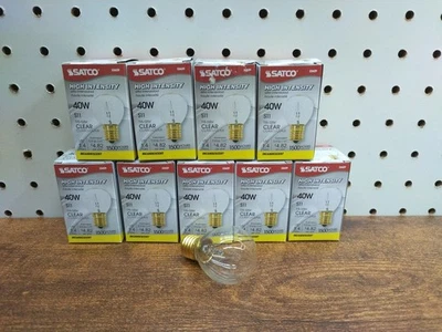 9 Pack Satco S3629 High Intensity S11 Clear Light Bulb 40W Intermediate E17 - Image 1 of 4