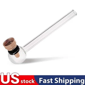 Pipa de vidrio pequeña de 5" pipa de vidrio para fumar hierba de tabaco con tazón de acero inoxidable EE. UU. - Imagen 1 de 6
