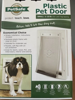 Puerta para mascotas Petsafe mascotas pequeñas hasta 15 libras 5-1/8 pulgadas CAJA de plástico blanco X 7-5/8 Foto 1 de 4