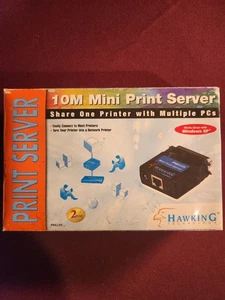 Hawking Tech Mini Print Server Adapter 10Base-T PN6125 - Picture 1 of 3