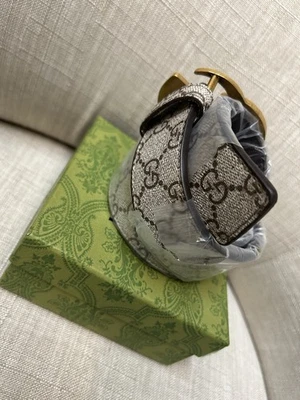 Gucci Rosa Monograma Hebilla Cinturón Reversible Dorado GG Foto 1 de 3