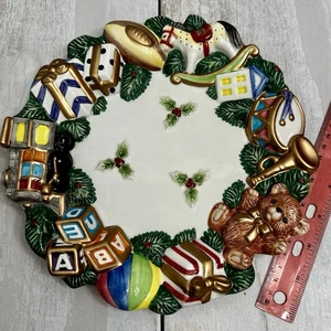 Plato Canape Fitz and Floyd Toyland Caja Original Feliz Navidad Papá Noel Galletas - Imagen 1 de 11