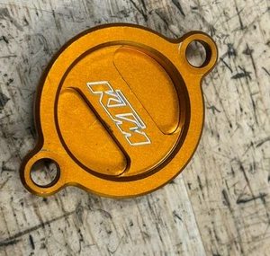 11-25 KTM 250 350 450 500 EXC XC-W Sx Billet Orange Oil Filter Cover Power Parts - Picture 1 of 2