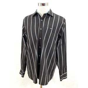Tommy Bahama Dress Shirt Mens Size Large Brown Striped Long Sleeve Button Up  - Picture 1 of 10