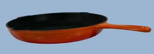 Vintage Le Creuset #30 Enameled Cast Iron Skillet – Flame Orange – 12″ – Made in - Picture 1 of 11