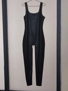 Gummi Latex Rubber Catsuit Cosplay Bodysuit Unique Black Suit Fixed Men M - Imagen 1 de 1