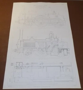 1871 Sketch  / EXPRESS PASSENGER LOCOMOTIVE, London & South Western Railway - Picture 1 of 1