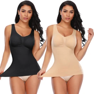 Women Firm Tummy Control Vest Slimming Body Shaper Camisole Tank Top Padded Bra - Picture 1 of 16