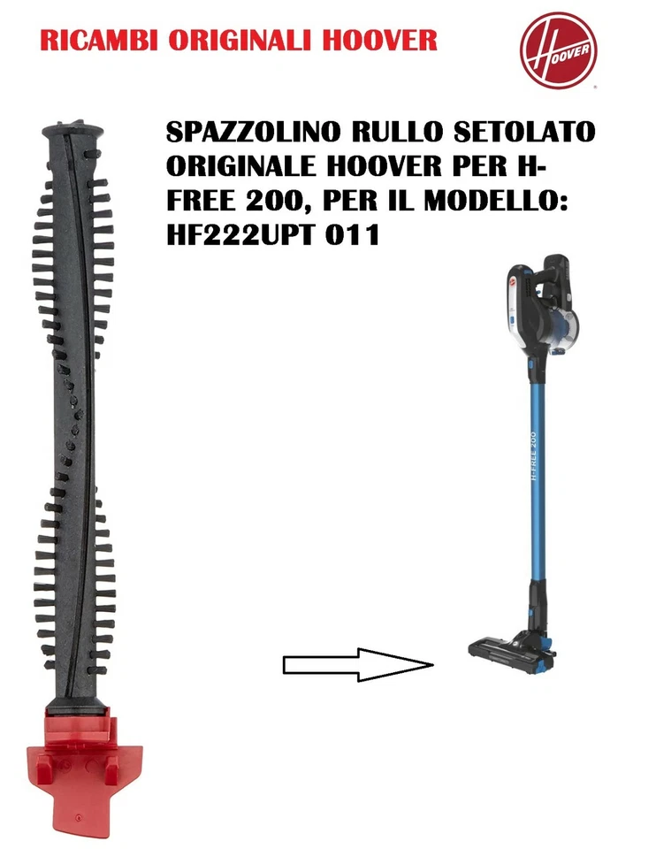 RULLO SETOLATO PER SPAZZOLA ROTANTE ASPIRAPOLVERE HOOVER ORIGINALE 35602166