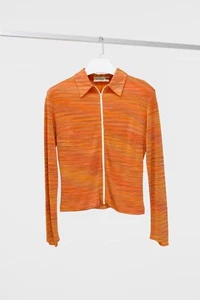 Vintage Missoni Sport Orange Knit Zip Jacket, Size IT 42 - Bild 1 von 10