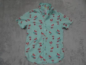 Denim Flower Ricky Singh Flamingos All Over Print AOP Hawaiian Shirt Small Aqua - Picture 1 of 12
