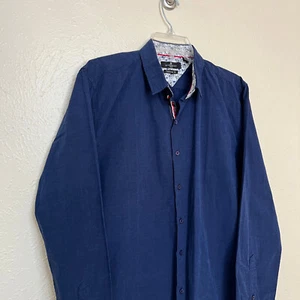 Givenchy Shirt Mens L Blue Tailored Fit Floral Long Sleeve Button Up - Picture 1 of 16