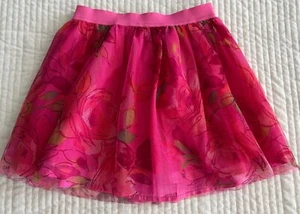 Gap Kids Girls Pink Floral Tulle Dressy Holiday Party Skirt Sz L 10 - Picture 1 of 2