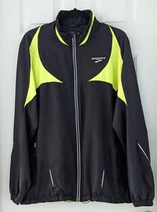 Brooks Running Jacket Men's Large, Activewear Shelter Technology Black Yellow - Picture 1 of 9