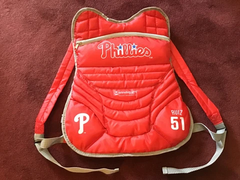 NEW PHILADELPHIA PHILLIES CATCHERS CHEST PAD BACKPACK~CARLOS RUIZ #51~GIVEAWAY Cover