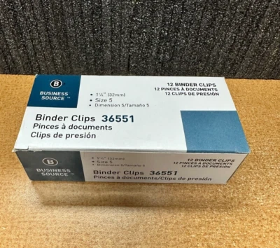 Business Source - 36552 Caja de 12 Clips de Carpeta - Tamaño - 10 2" - Negro Foto 1 de 3