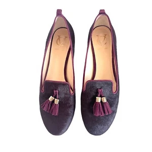 VC Signature Nancy Loafer Calf Hair Suede Flats Deep Purple Size 8.5 /38.5 - Picture 1 of 9