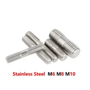 Tornillos de acero inoxidable M6 M8 M10 roscados de doble extremo 304 (A2) - Imagen 1 de 6
