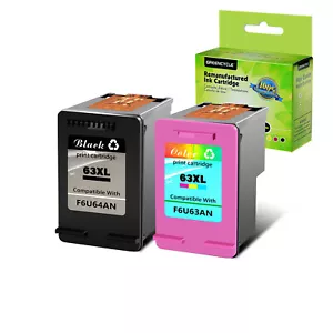 Cartucho de tinta 63XL 63 XL color negro para HP OfficeJet 4652 3830 3831 Envy 4520 - Imagen 1 de 14