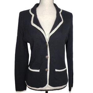 Mercer & Madison Cardigan Jacket Small L/S Pockets Merino Wool Black Australia - Picture 1 of 9