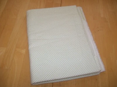 New Joann Fabrics Flannel Material Cream w/ Green Mini Polka Dots 1 Yard & 32" - Image 1 of 4