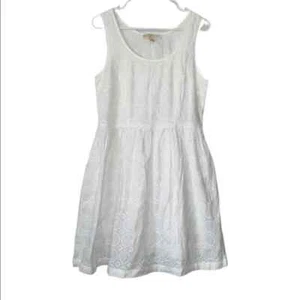 Michael Kors White Eyelet Cotton Lined Fit and Flare Dress 6 - Picture 1 of 6